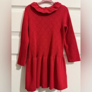 H&M Girls Red Scalloped Knit Dress